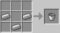 Crafting Bucket from Iron Ingots