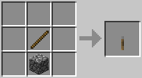 Crafting páka z Cobblestone a Stick