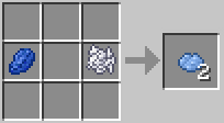Crafting Light Blue Dye from Lapis Lazuli and Bonemeal