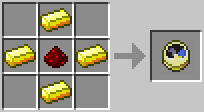 Crafting hodinky ze zlata a Redstone Dust