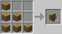 Crafting Stairs from Wood or Cobblestone