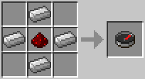 Crafting Compass from Iron Ingots and Redstone Dust