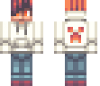 White Creeper Hoodie Minecraft Skin