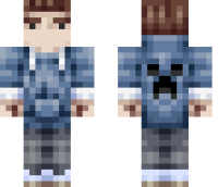 Blue Creeper Hoodie Minecraft Skin