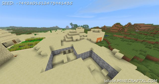 Minecraft Desert Village Seed: -7492801512473941435