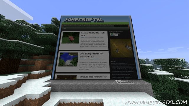 Internet web display mod for Minecraft