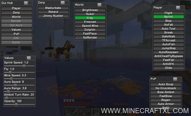 Kinky Hacked Client Download for Minecraft 1.7.4/1.6.4