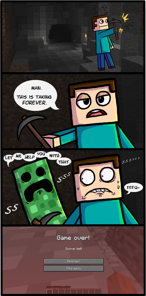 Minecraft Comic - Creeper Cave