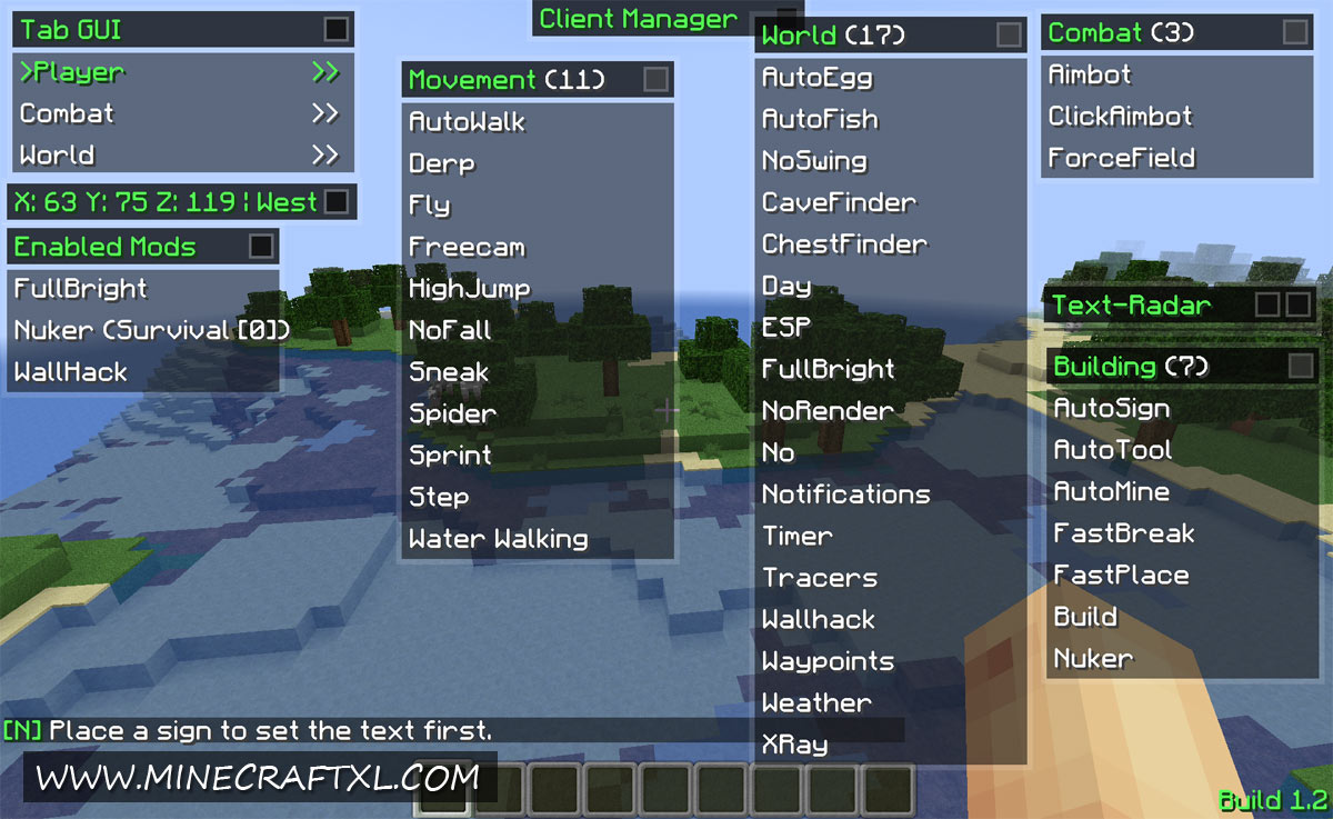 minecraft hacked client 1.8 with optifine