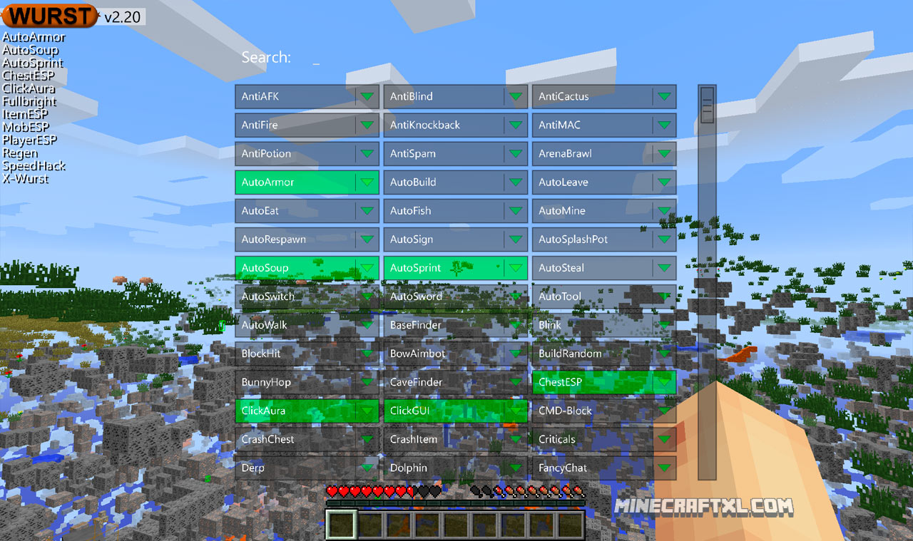 minecraft hacked client 1.8 with optifine